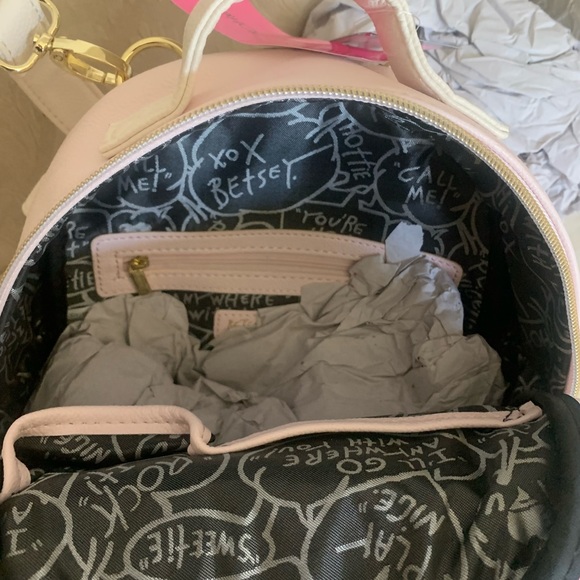 Betsey Johnson Blush Quilted Convertible Backpack Shoulder Bag Purse NWT main image 14